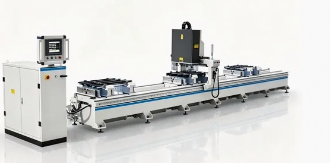 Høypresisjon 4-hodet CNC aluminiums gardinveggboremaskin